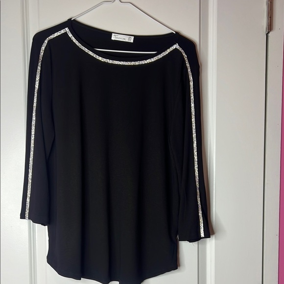Madison Tops - Black Top with Silver Accents